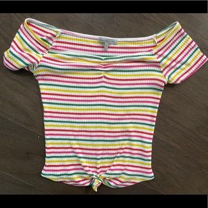 Colorful striped crop top